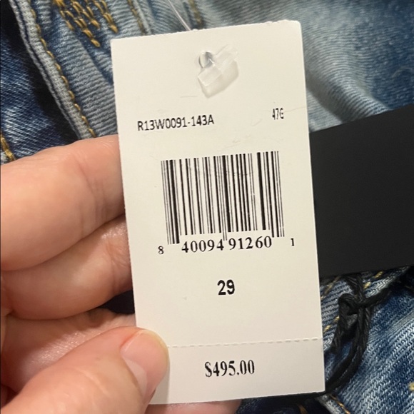 NWT R13 Boy Straight with Rips - Picture 13 of 14